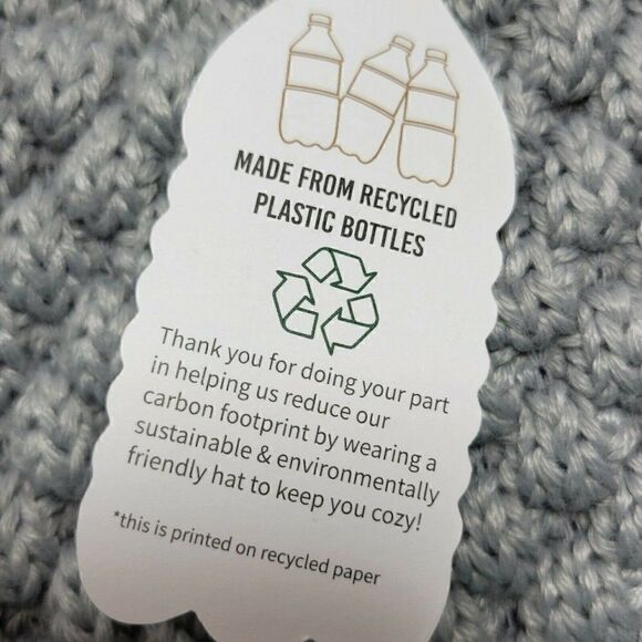 D&Y Beanie Hat Messy Bun Ponytail Beanie Cap Soft Stretch Knit Gray Repreve NWT - Picture 7 of 11